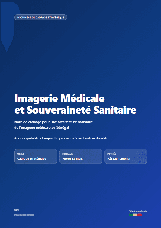 Page de garde du document de cadrage stratégique : Imagerie médicale et souveraineté sanitaire.